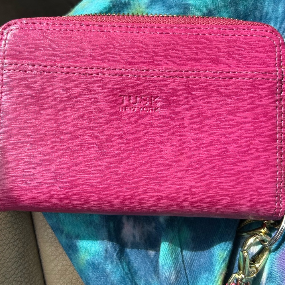 TUSK New York hot pink zip wristlet